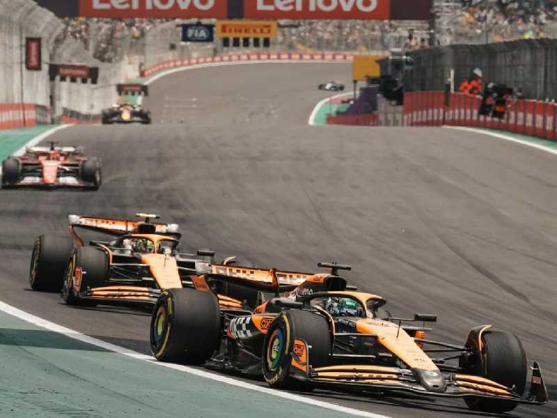   Piastri liderou o companheiro de equipe até duas voltas do final da corrida Sprint