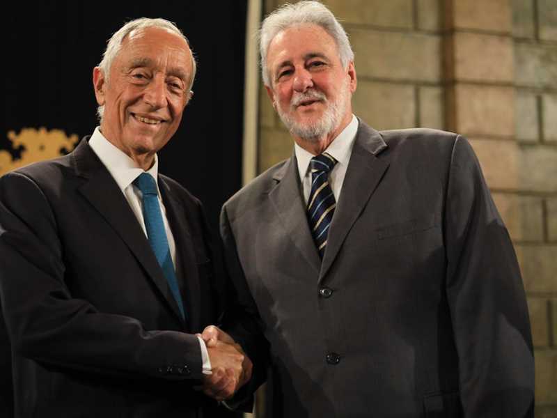 Presidente de Portugal, Marcelo Rebelo de Sousa (E) e o presidente do Sebrae, Carlos Melles durante visita da missão ao Sebrae. Fotos: Fernando Donasci