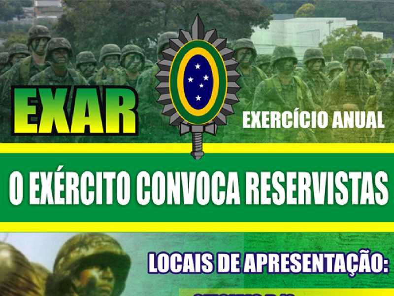 Exército convoca reservistas para atualizar dados cadastrais