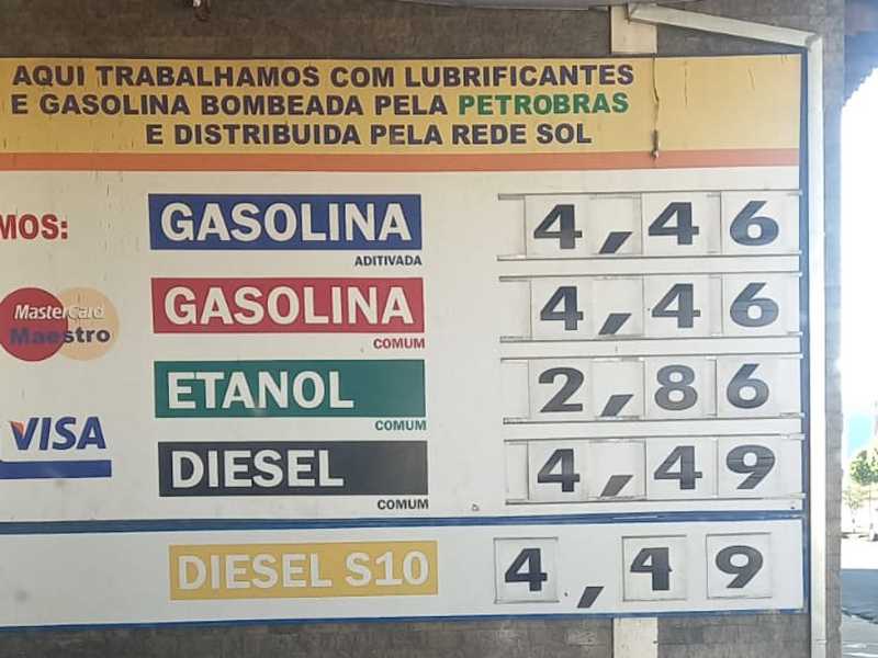 No início desta semana, preço dos combustíveis em um  dos Postos de revenda na Cidade Paulista de Mococa