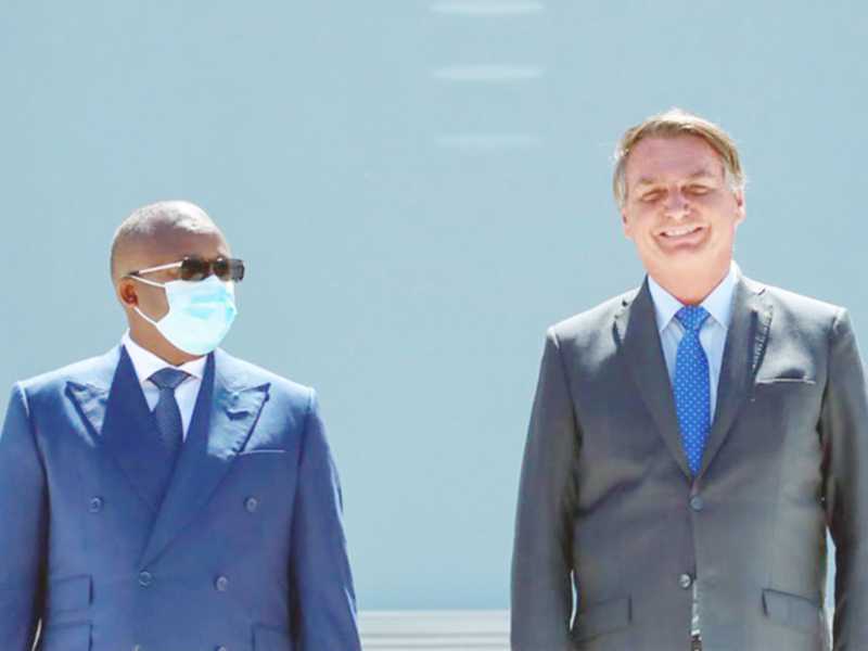  presidente Jair Bolsonaro recebeu ontem visita do presidente da Guiné-Bissau