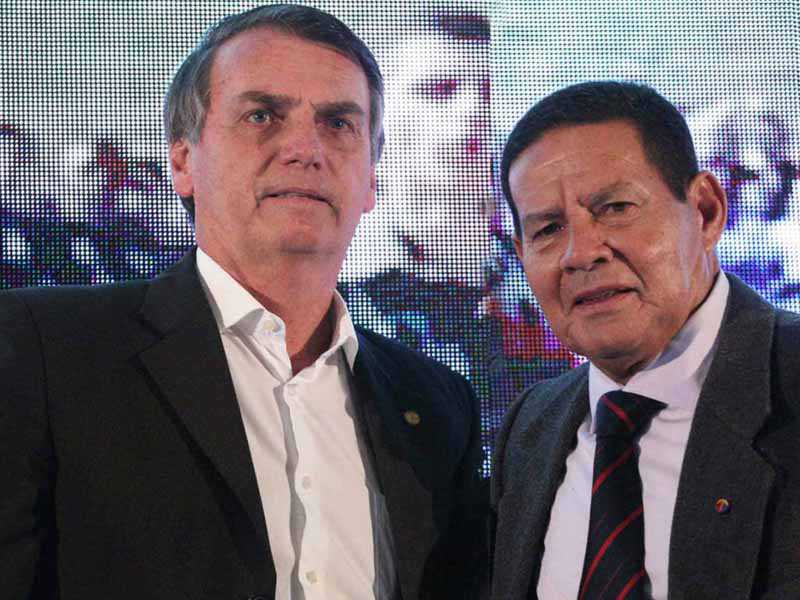 Jair Bolsonaro e o General Hamilton Mourão anunciado vice